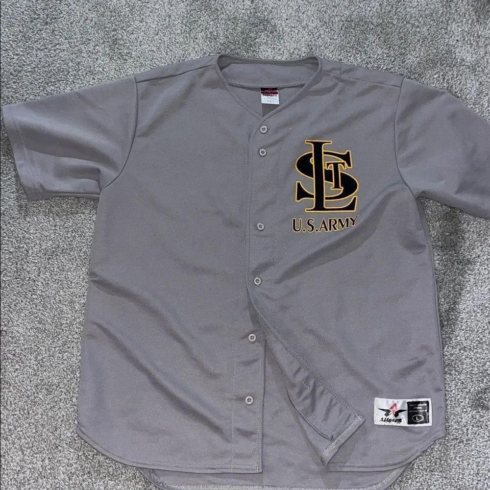 Gray St Louis STL Barracks US Military Army Baseball Jersey L Men’s